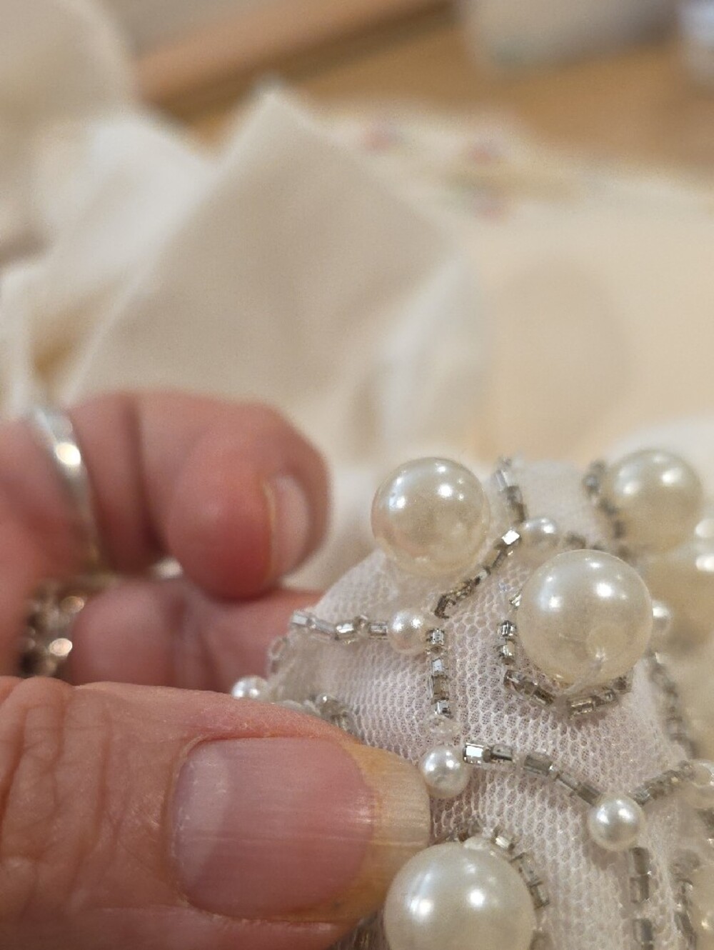 For Love & Lemons White Pearl-Embellished Mini Dress - Picture 12 of 15